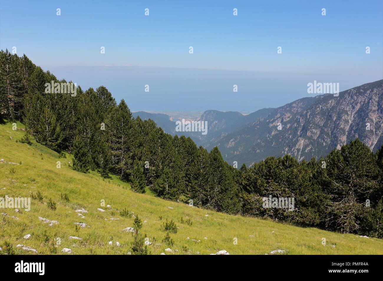 Eine schöne Landschaft in Berg Olympus. Stockfoto