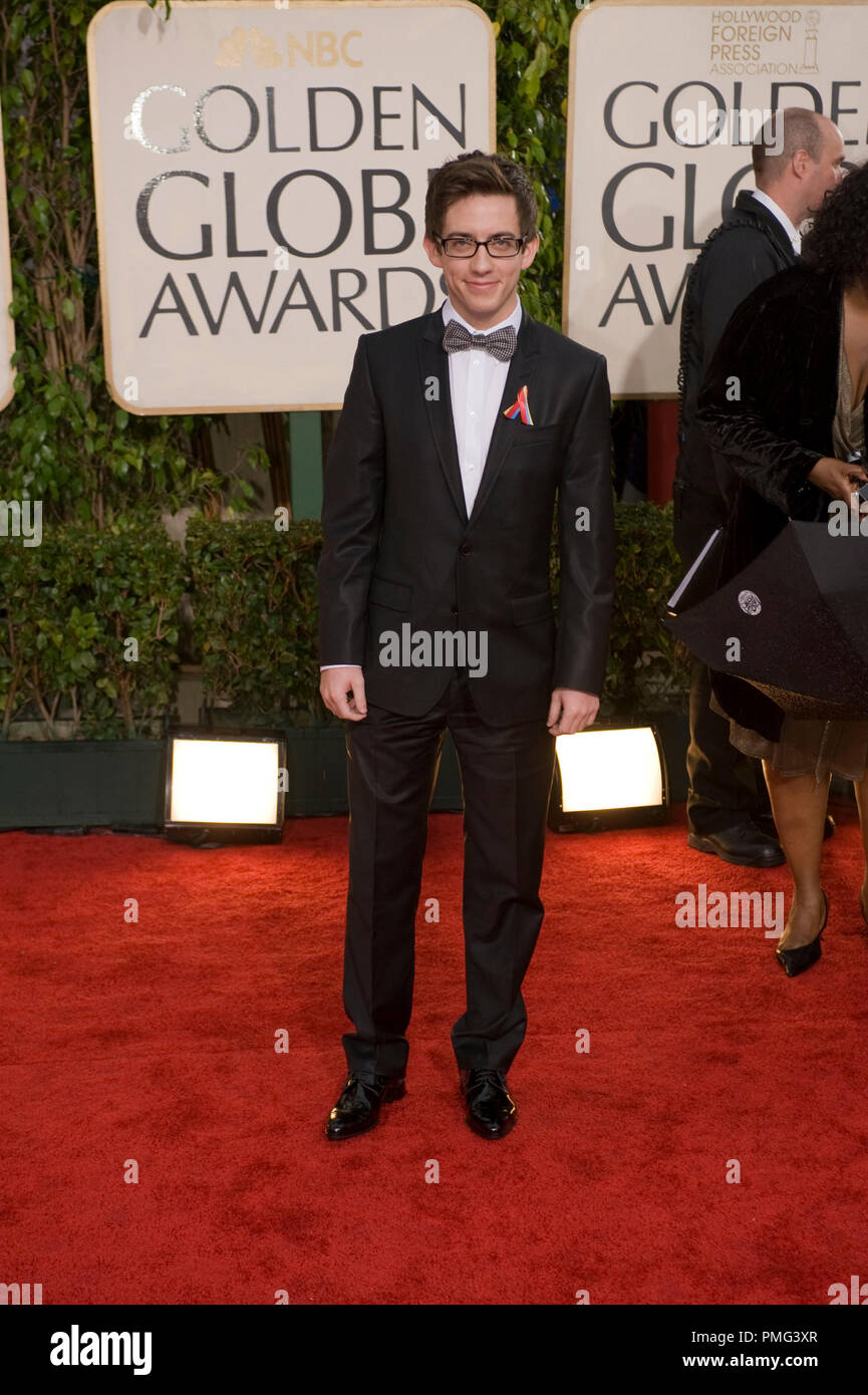 Schauspieler Kevin McHale kommt bei der 67. jährlichen Golden Globes Awards im Beverly Hilton in Beverly Hills, CA Sonntag, 17. Januar 2010. Stockfoto