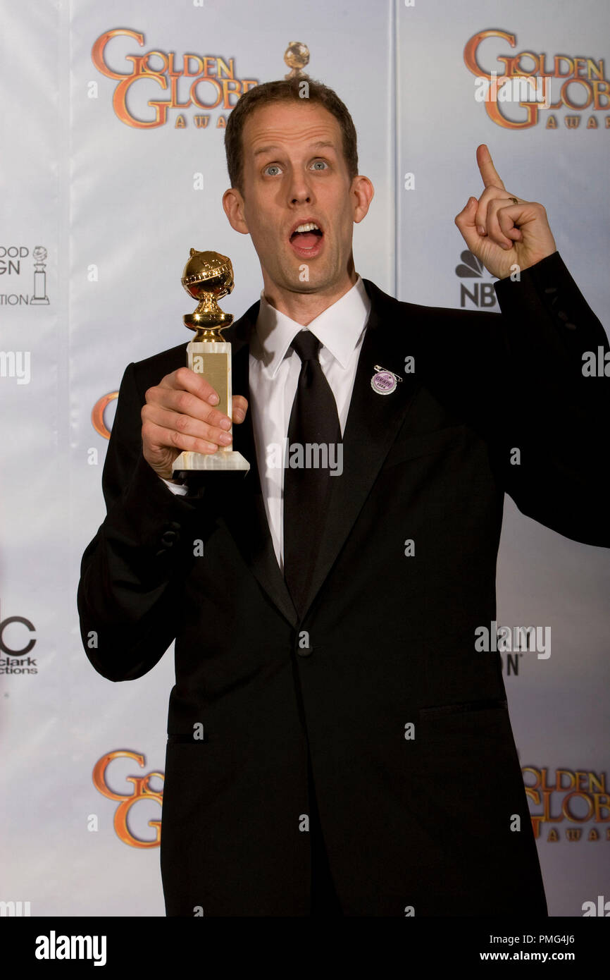 Nach Erhalt der Golden Globe für den besten Animationsfilm für ÒUpÓ, von Walt Disney Pictures / Pixar Animation Studios produziert; Walt Disney Studios Motion Pictures, Regisseur Peter Docter stellt Backstage in der Presse Zimmer auf der 67. jährlichen Golden Globe Awards im Beverly Hilton in Beverly Hills, CA Sonntag, 17. Januar 2010. Stockfoto