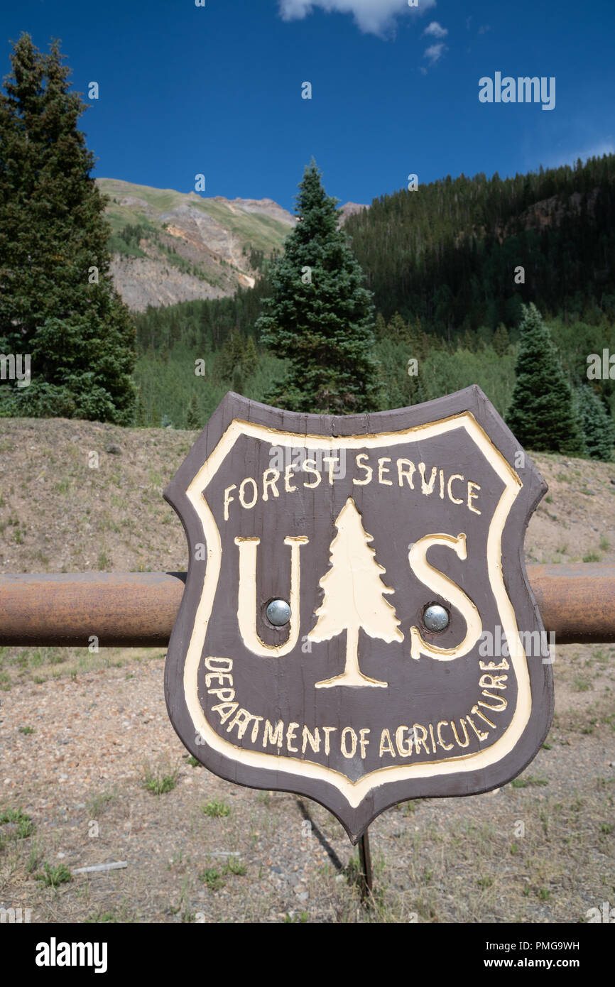 Emblem Abzeichen Logo für die US Forest Service - Abteilung Landwirtschaft Stockfoto