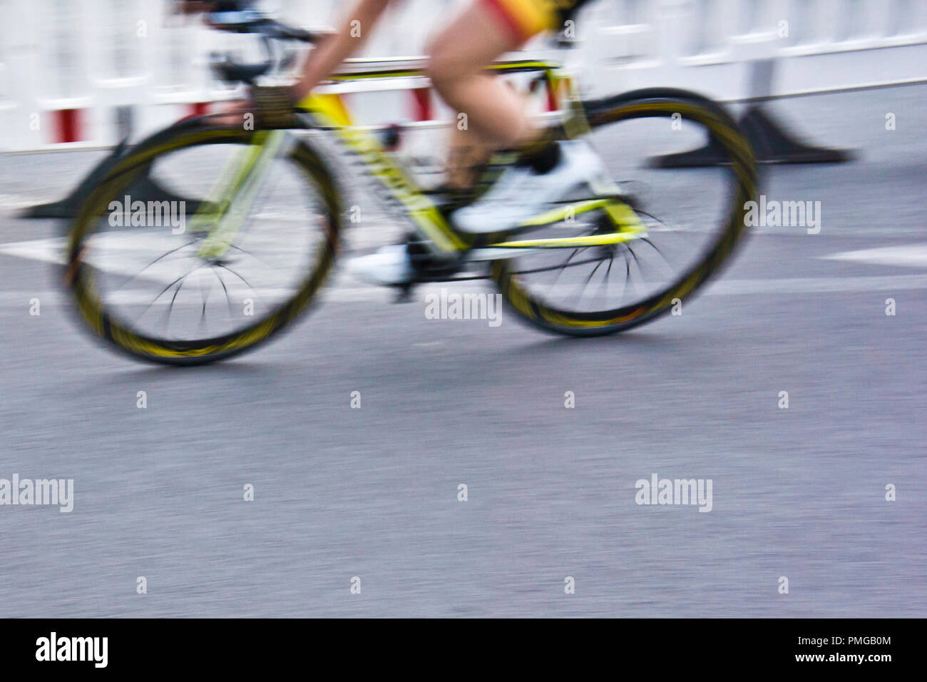 Radfahrer bei einer Probefahrt Radrennen Stockfoto