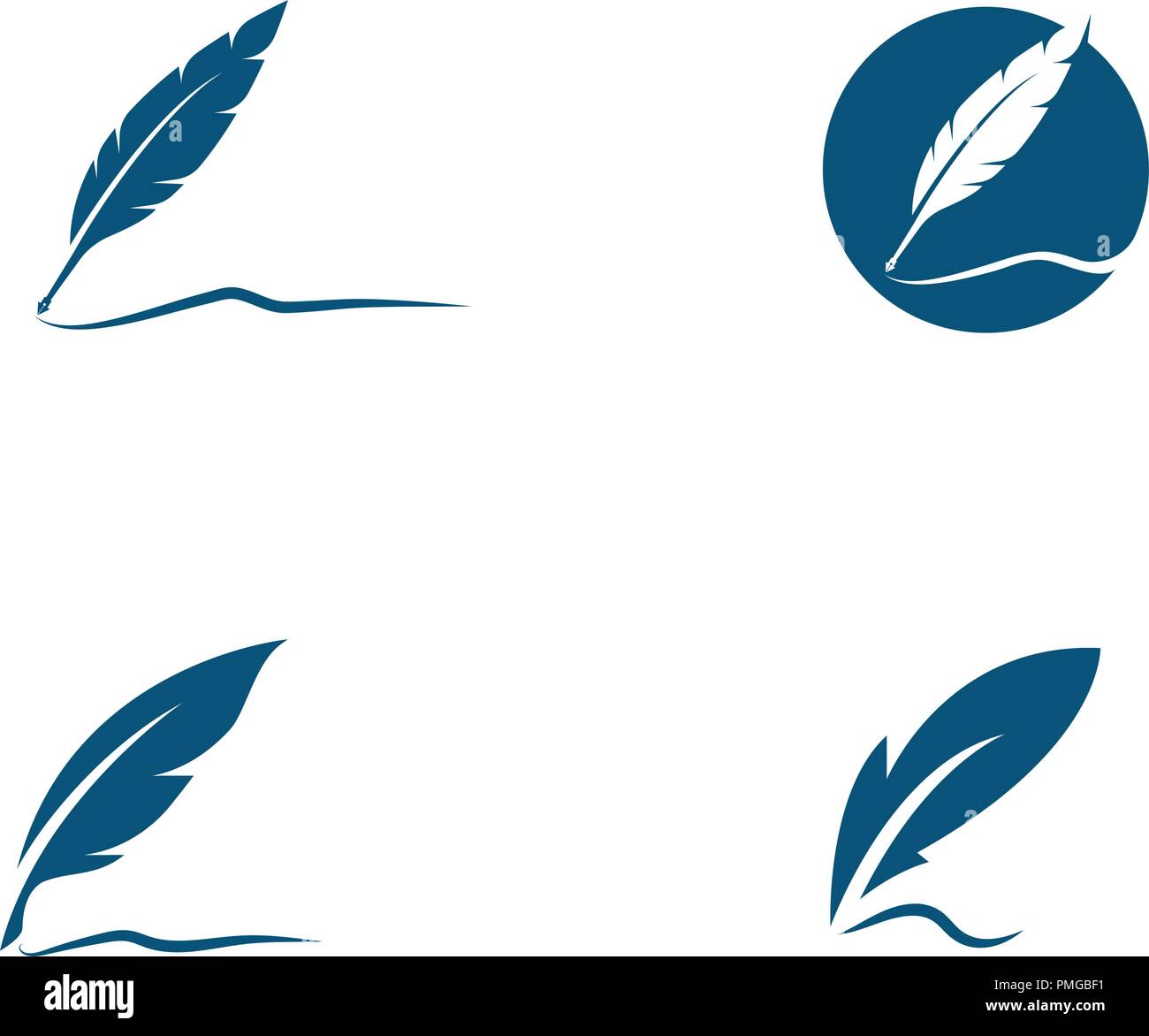 Feather pen Logo template Vector Illustration Stock Vektor