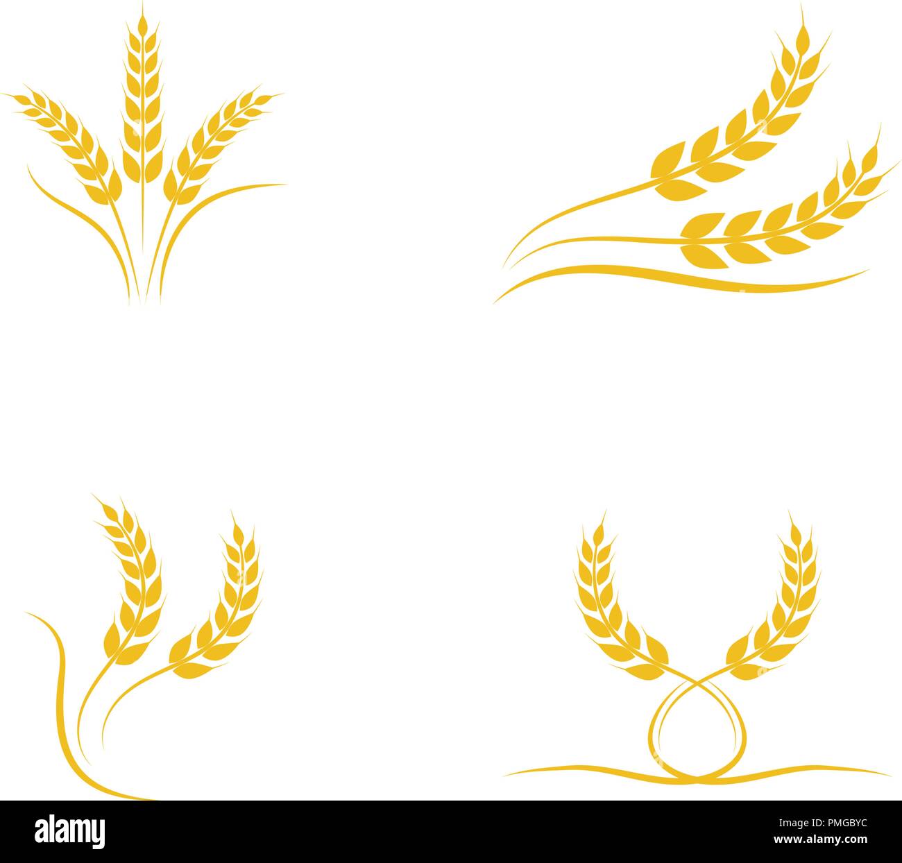 Landwirtschaft Weizen Logo Vorlage vektor Icon Design Stock Vektor