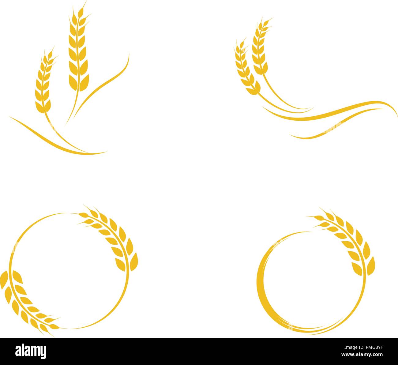 Landwirtschaft Weizen Logo Vorlage vektor Icon Design Stock Vektor