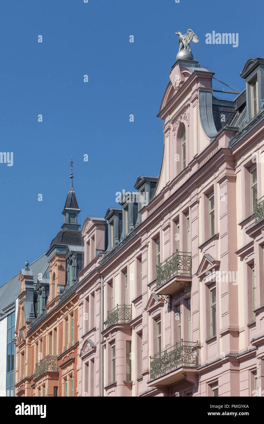 Gilitzerblock, Wohn- und Geschäftshäuser, Neobarocke und Neorenaissance, Münchener Straße, Rosenheim, Oberbayern, Bayern, Deutschland, Eu Stockfoto