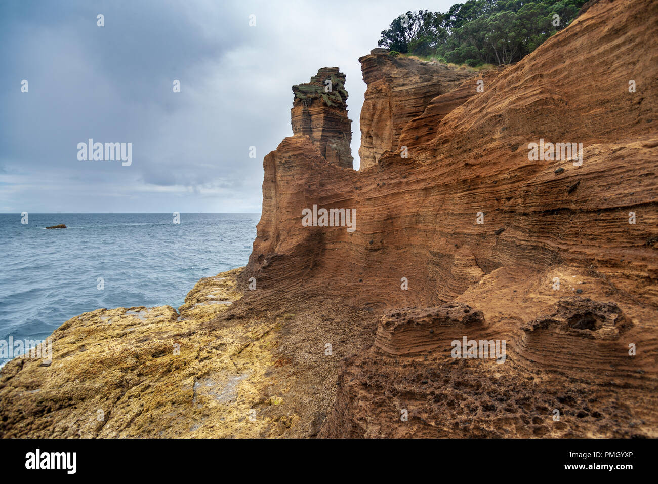 Insel von Vila Franca do Campo Sao Miguel Azoren Stockfoto