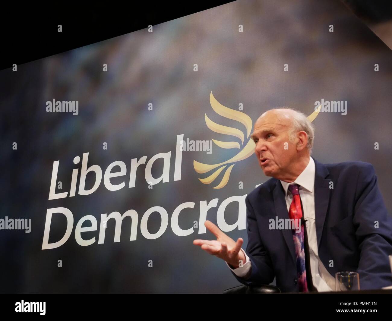 Bournemouth, UK. 18. September 2018. Vince Cable Adressen Liberaldemokratischen Herbst Bournemouth Konferenz 2018 Stockfoto