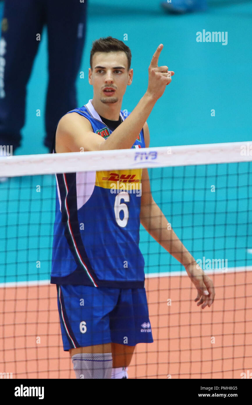 Firenze, Italien. 18 Sep, 2018. SIMONE GIANNELLI ITALIEN VS SLOWENIENS MÄNNER VOLLEYBALL WM Florenz September 18, 2018 Credit: Filippo Rubin/Alamy leben Nachrichten Stockfoto
