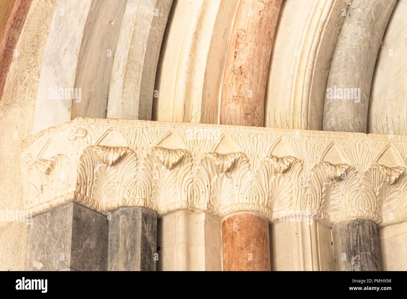 Marmor Architektur Details und Hintergrund (Marken, Italien, Europa) Stockfoto