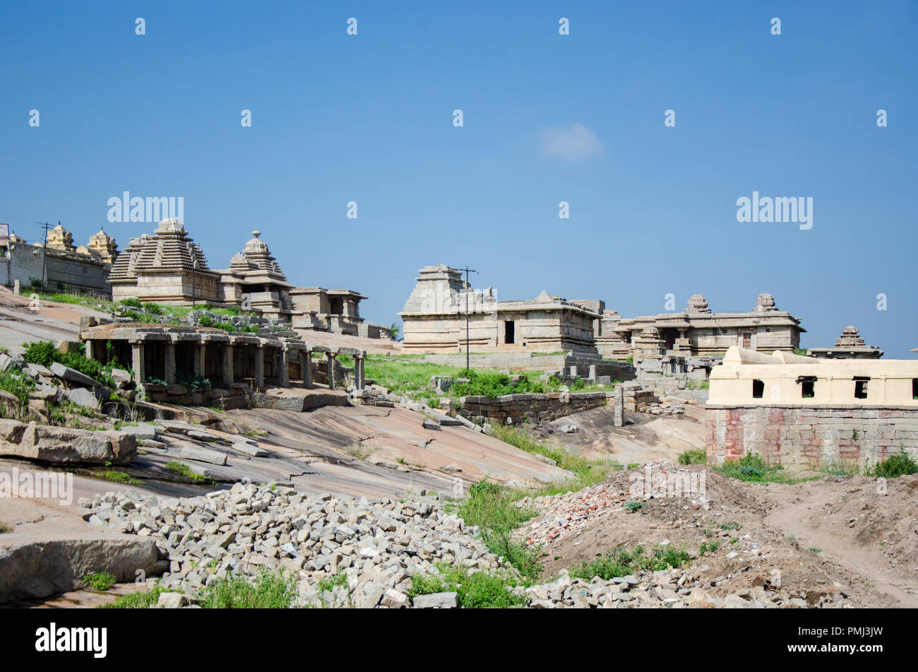 Hemakuta Hill Tempel in Hampi, Karnataka, Indien Stockfoto