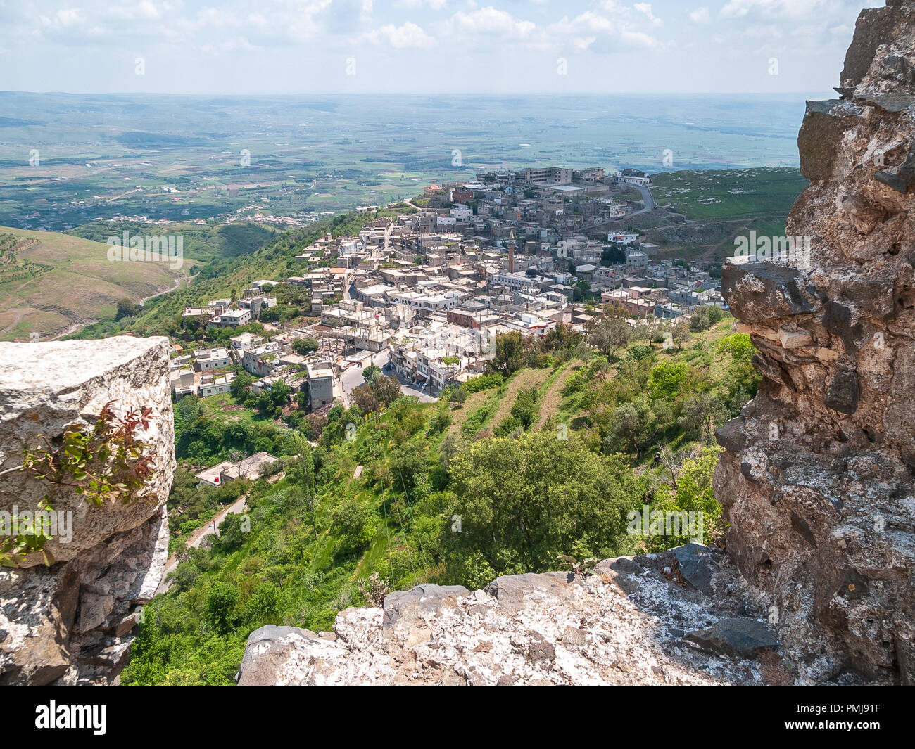 Krak des Chevaliers, ehemals Crac de l'Ospital ist ein Kreuzritter Burg in Syrien und eine der wichtigsten mittelalterlichen Burgen der Welt. Stockfoto