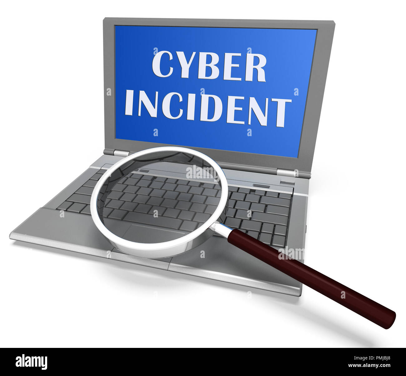Cyber Incident Daten Angriff Alert 3D Rendering gehackt Netzwerke oder ...