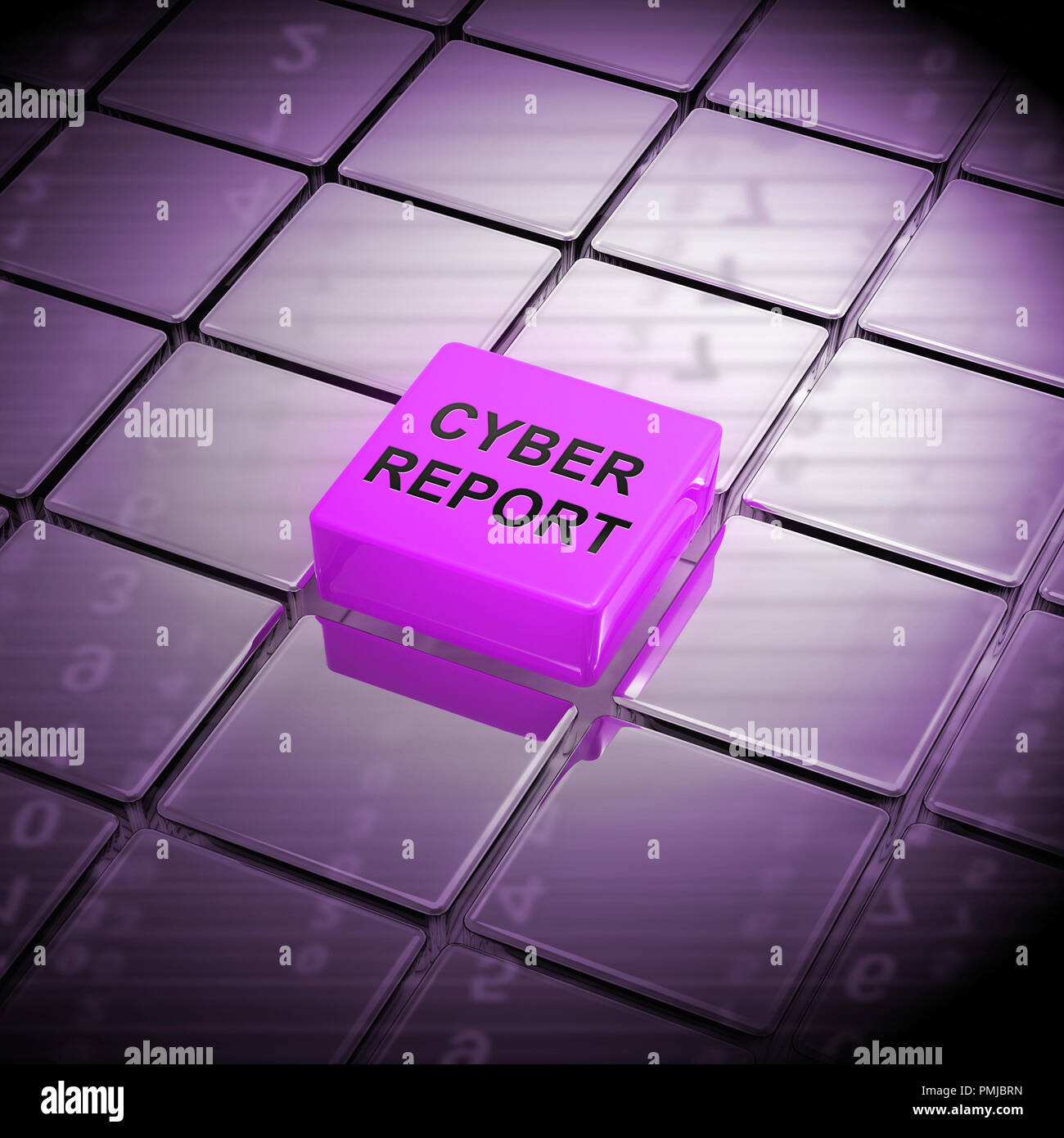 Cyber Bericht digitale Analytics Ergebnisse 3D Rendering zeigt, Cloud Computing oder virtuellen Netzwerk Analyse und Überprüfung Stockfoto