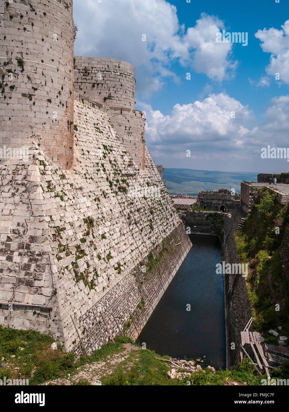 Krak des Chevaliers, ehemals Crac de l'Ospital ist ein Kreuzritter Burg in Syrien und eine der wichtigsten mittelalterlichen Burgen der Welt. Stockfoto