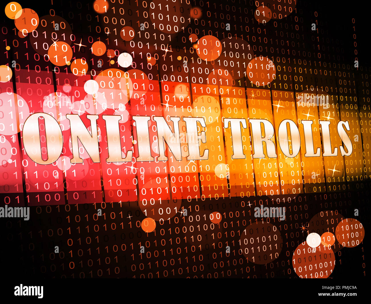 Online Troll unhöflich Sarkastisch Bedrohung 3d-Abbildung zeigt Cyberspace Bully Taktiken von Trolling Cyber Raubtiere Stockfoto