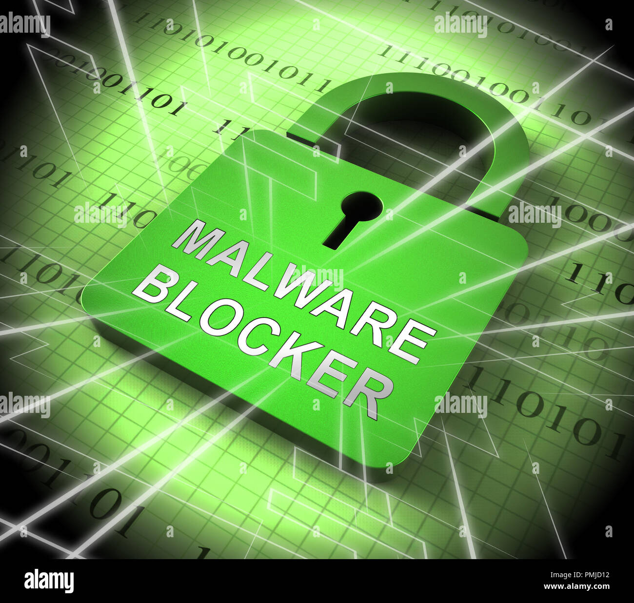 Malware Blocker Website Trojaner Schutz 3D Rendering zeigt Sicherheit gegen  lästige Bösartige Internet Viren und Trojanern Stockfotografie - Alamy