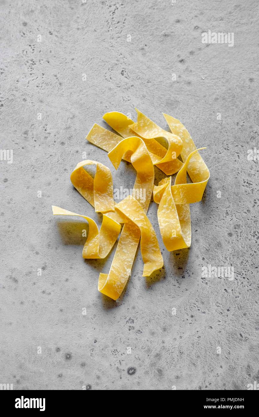 Tagliatelle Trockenteigwaren Stockfoto