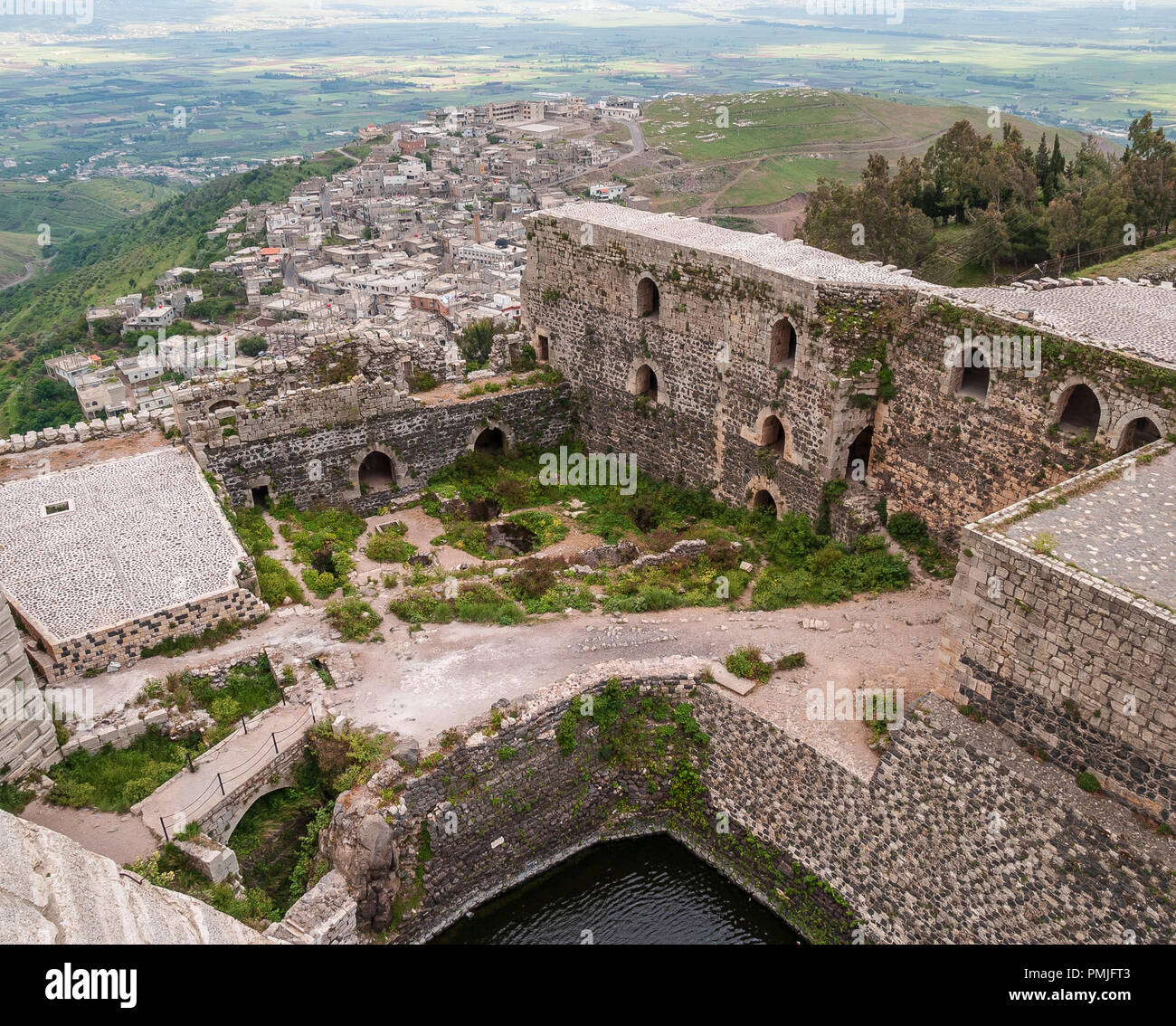 Krak des Chevaliers, ehemals Crac de l'Ospital ist ein Kreuzritter Burg in Syrien und eine der wichtigsten mittelalterlichen Burgen der Welt. Stockfoto