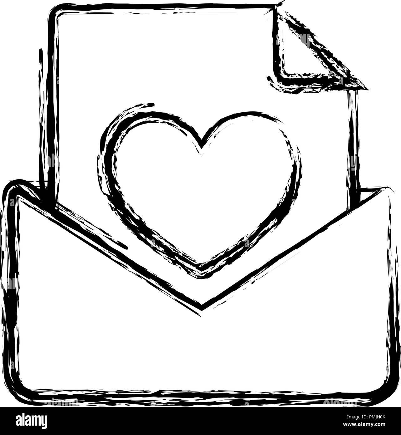 Schreiben liebe Symbol auf weißem Hintergrund, Vector Illustration Stock Vektor