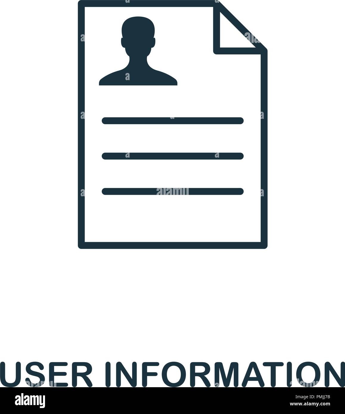 Benutzer Informationen auf das Symbol. Schwarzweiß-Design von smm Icon Sammlung. UI. Pixel Perfect einfache Piktogramm Benutzer Informationen auf das Symbol. Web Design, Anwendungen, Software, drucken. Stock Vektor