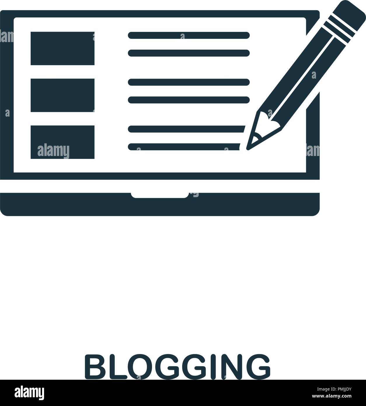 Blogging icon. Schwarzweiß-Design von smm Icon Sammlung. UI. Pixel Perfect einfache Piktogramm blogging Icon. Web Design, Anwendungen, Software, drucken. Stock Vektor