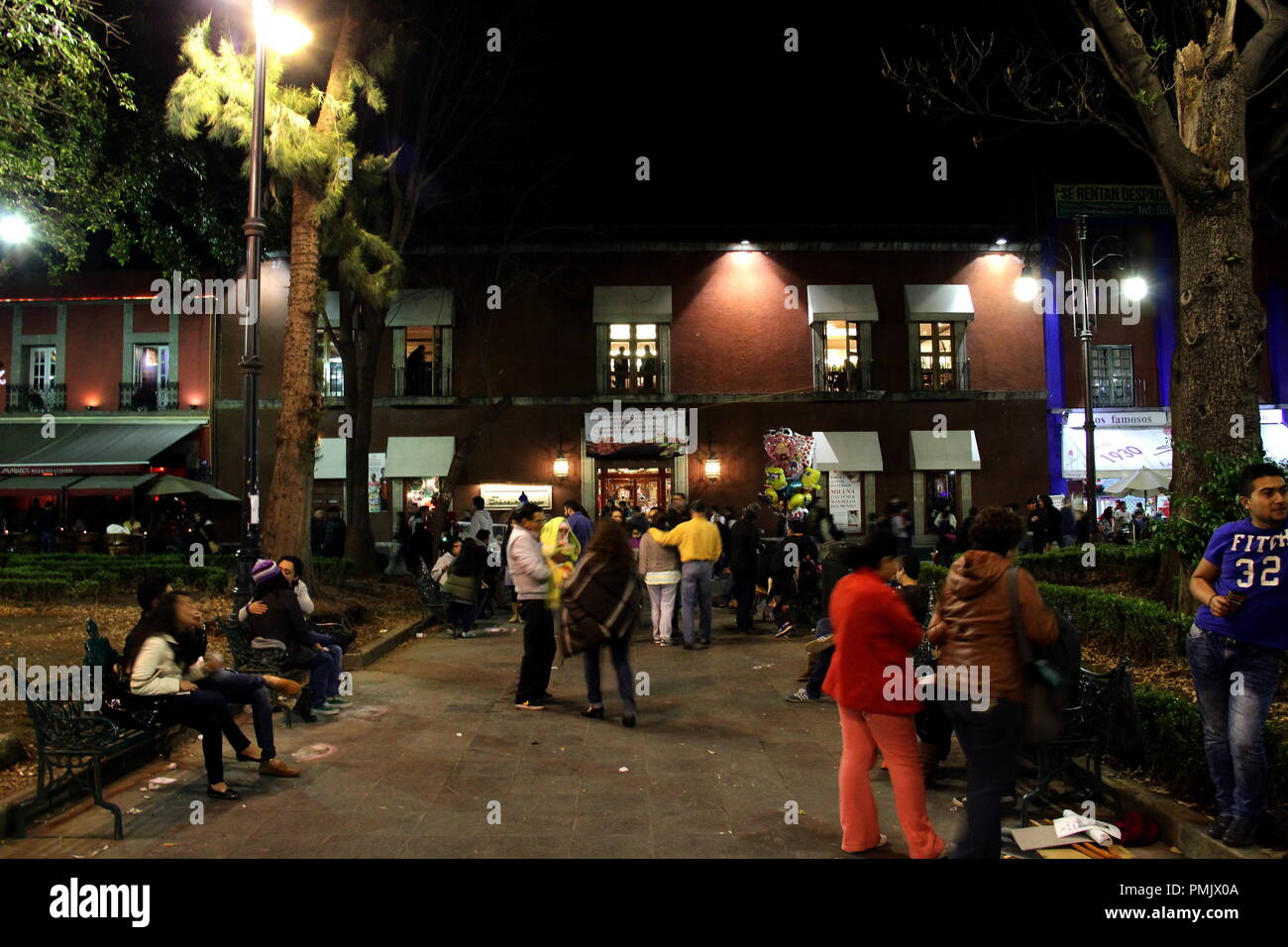 In der Nacht, Ciudad de Mexico Coyoacan. Stockfoto