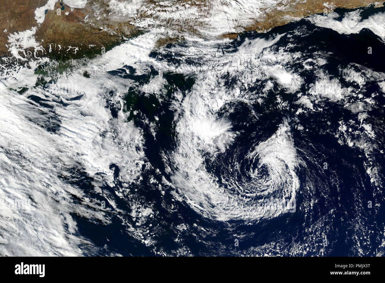 Satelliten anzeigen. Hurricane Planeten Erde. Elemente dieses Bild von der NASA eingerichtet. Stockfoto