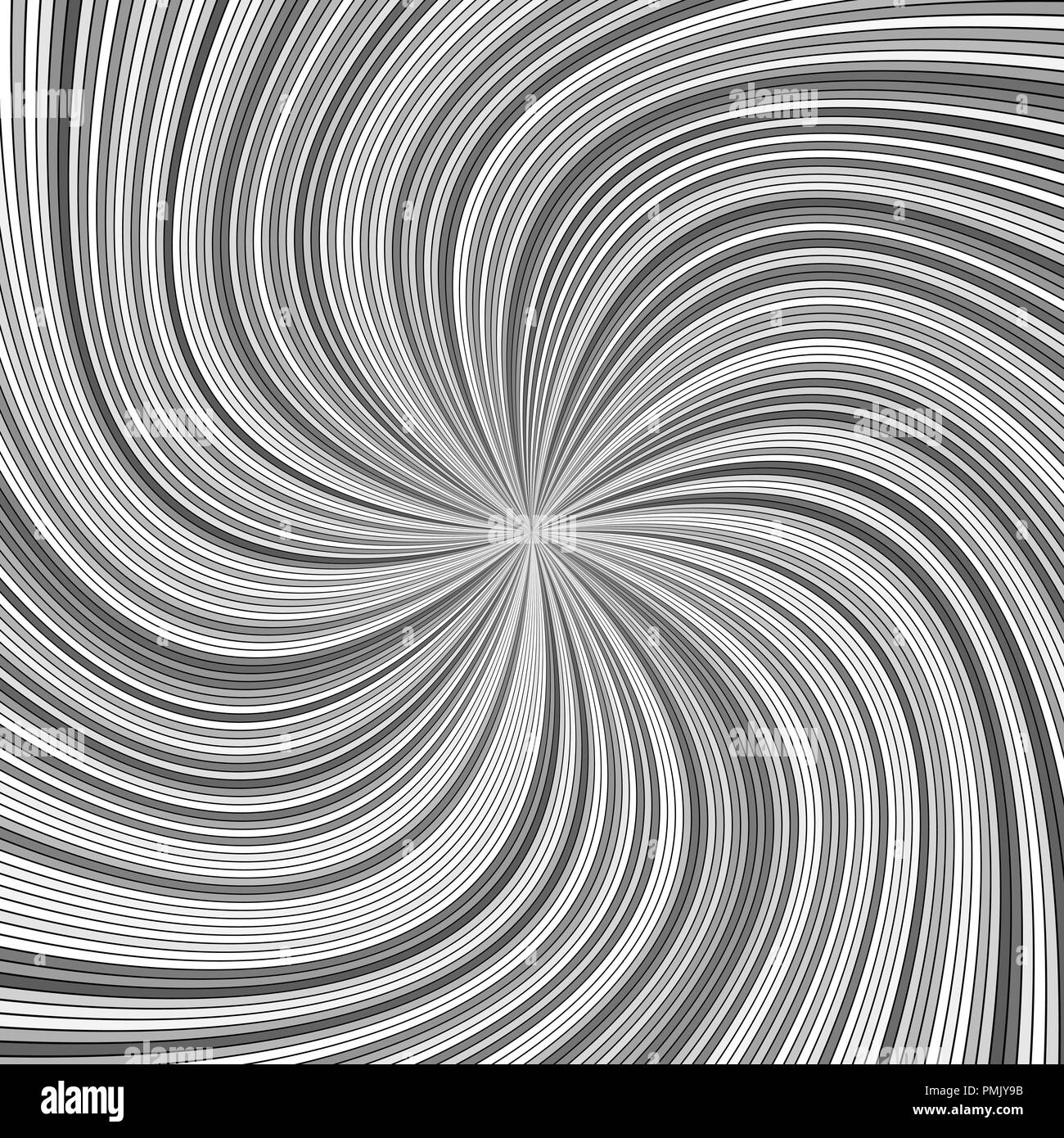 Grau hypnotisch abstrakte Swirl stripe Hintergrund - Vektor gekrümmte ray Burst Grafik Stock Vektor