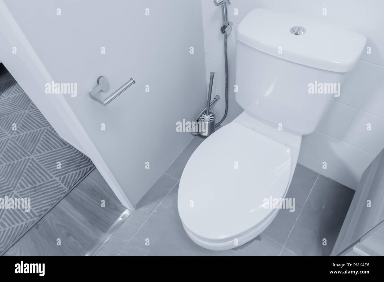 Sauber Schrank Schüssel Spültoilette Bidet Dusche gute sanitäre Einrichtungen Bad. Stockfoto
