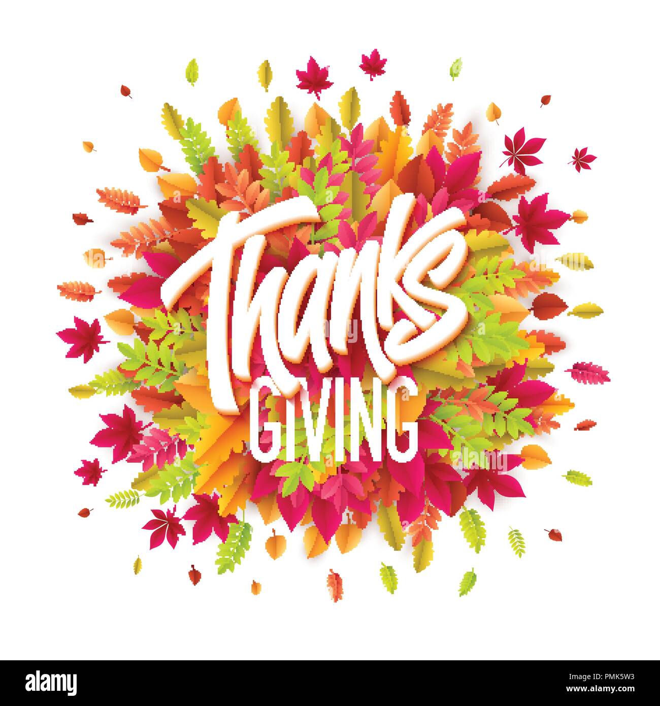 Hand gezeichnet Happy Thanksgiving Day Hintergrund. Dank geben. Vector Illustration Stock Vektor