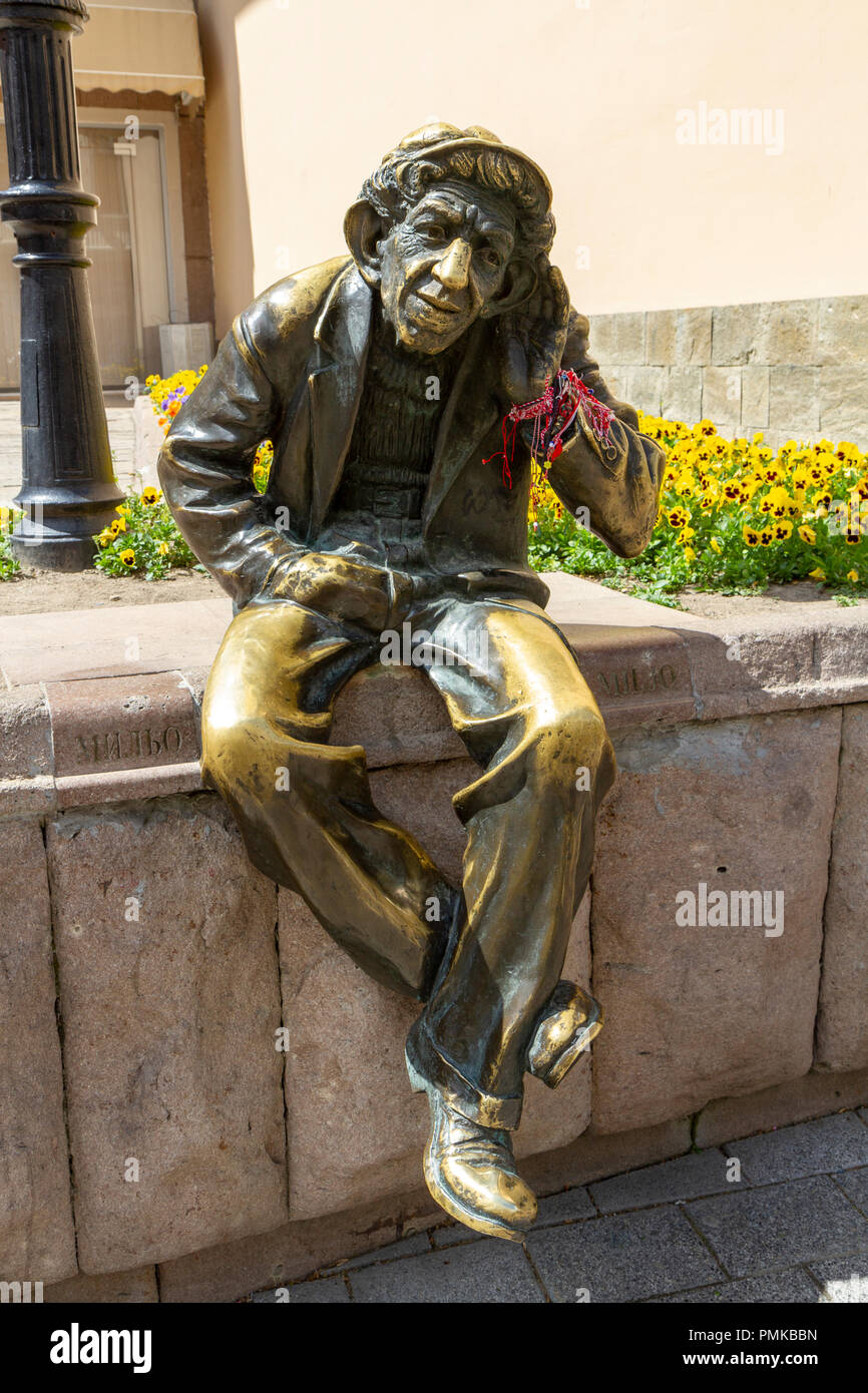 Statue von Milyo der Verrückte, Knyaz Alexander I, Plovdiv, Bulgarien. Stockfoto