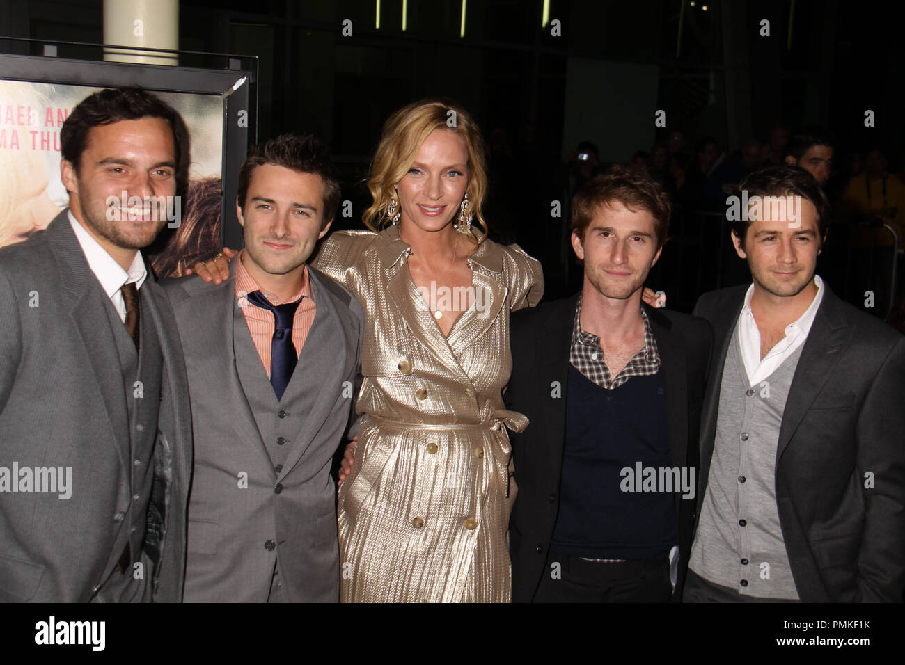 Jake Johnson, Reece Thompson, Max Winkler, Michael Angarano, Uma Thurman 03/22/2011 "Zeremonie" Premiere @ Arclight Theater, Hollywood Foto von Megumi Torii/www.HollywoodNewsWire.net/ PictureLux Stockfoto