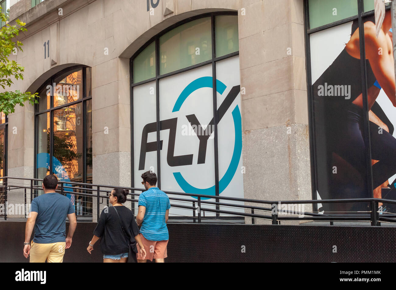 Ein Schwungrad Sport Studio im Viertel Tribeca in New York am Sonntag, den 16. September 2018. Peloton Interaktive klagt Schwungrad Sport behauptet, dass Schwungrad proprietäre Patente in Ihrer 'Fly Klassen überall", die angeblich die Internet-fähigen emulieren, miteinander verbundene Übung Erfahrung, dass Peloton verkauft kopiert. (Â© Richard B. Levine) Stockfoto