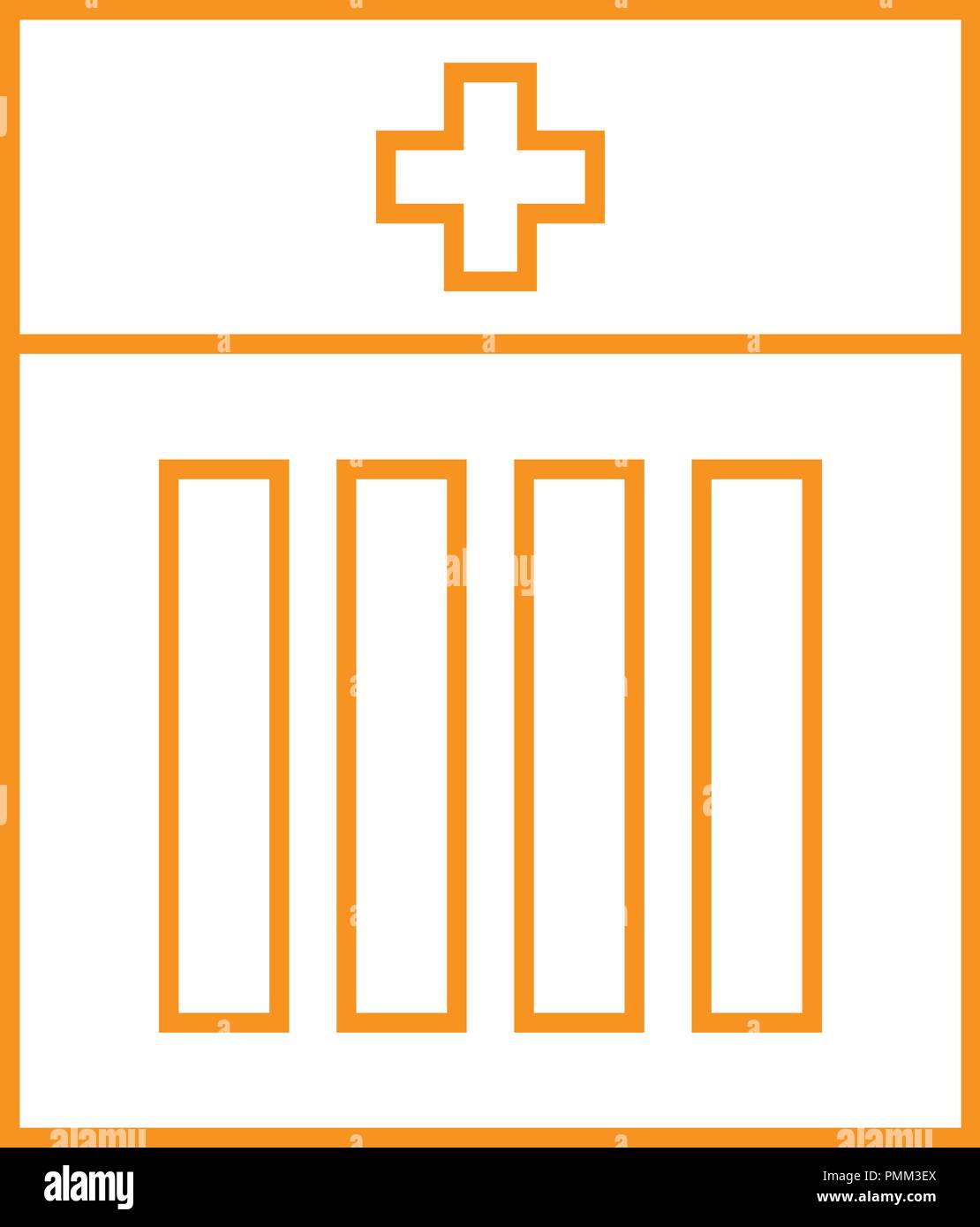 Patient Card lineare Symbol. Dünne Linie Abbildung orange Stock Vektor