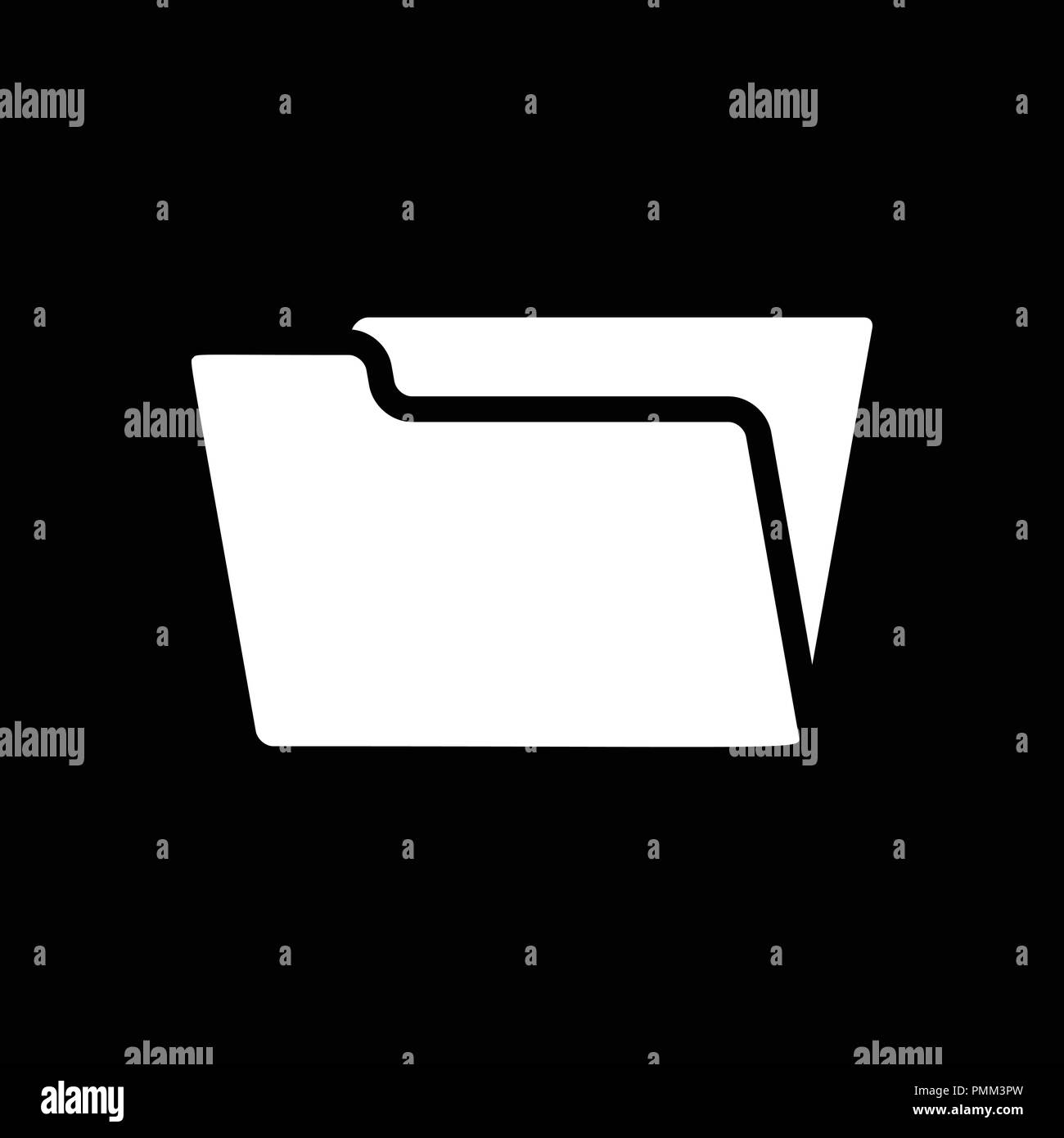 Ordner Symbol Vektor weiß Stock Vektor