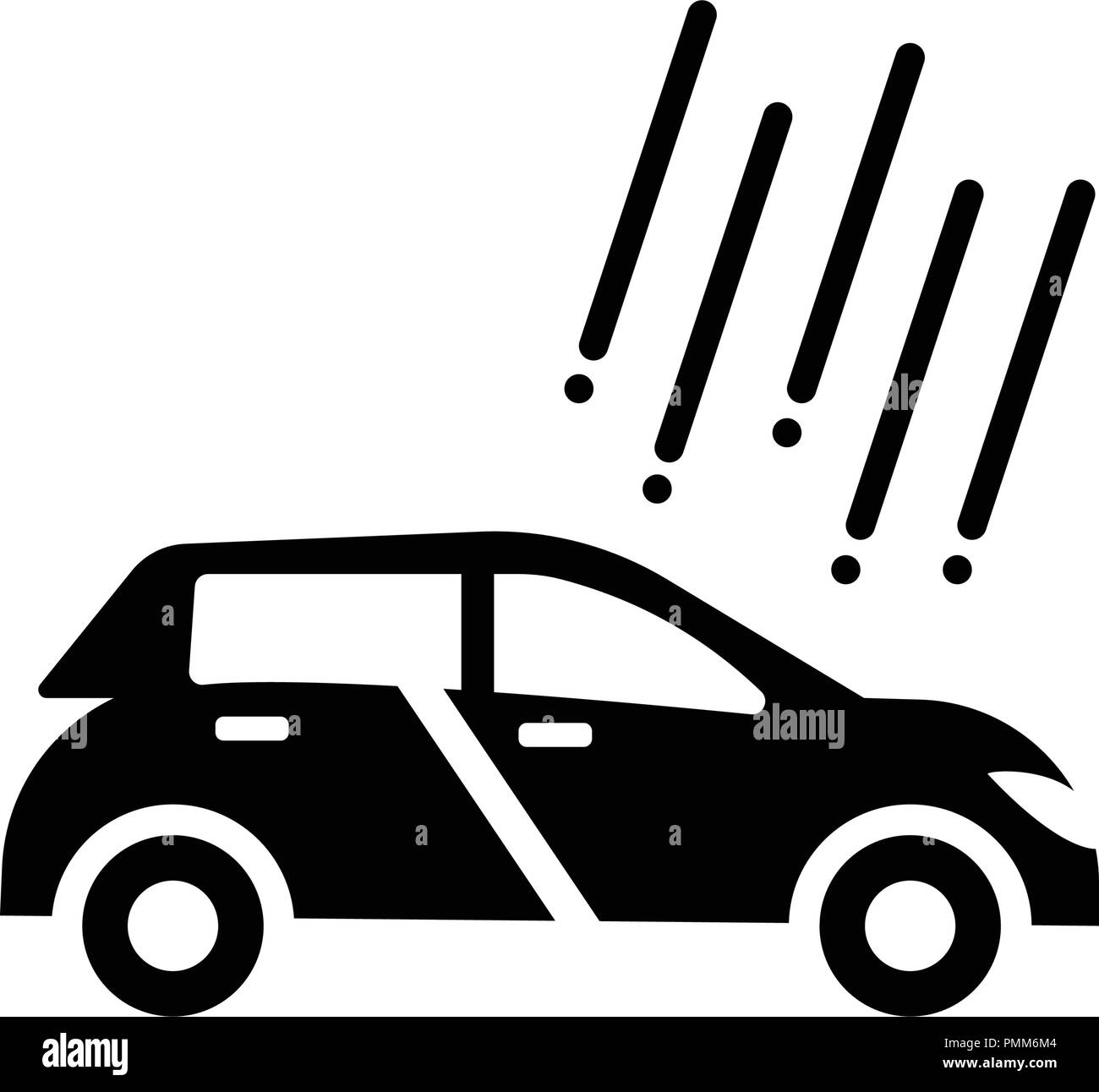Hagelschaden Versicherung Symbol Vektor - Auto Hagelschaden Versicherung Glyphe Style schwarz Stock Vektor