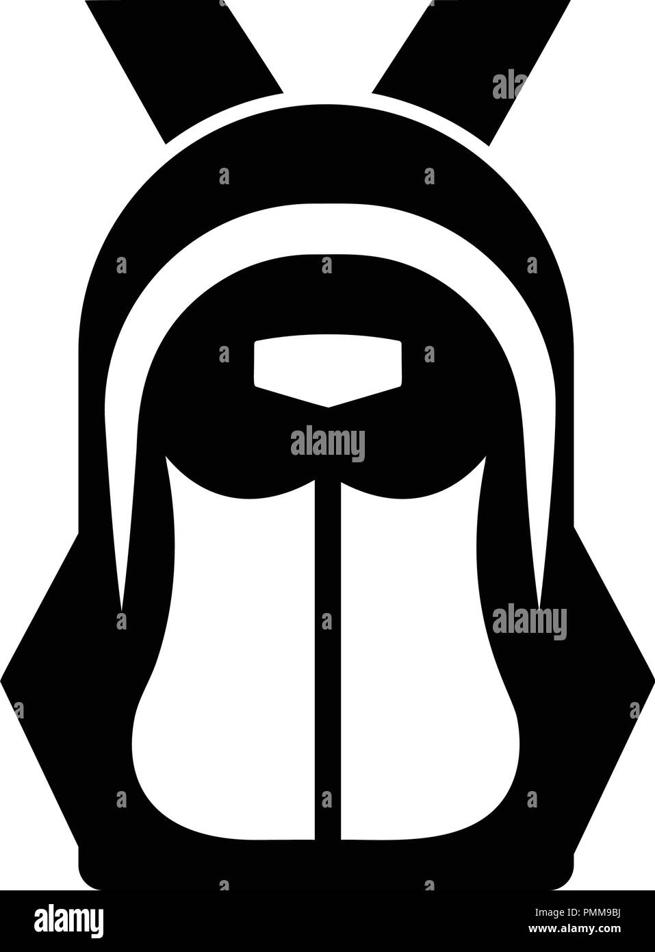 Schultasche icon-Collage Tasche - Rucksack Symbol 2 Vector schwarz Stock Vektor