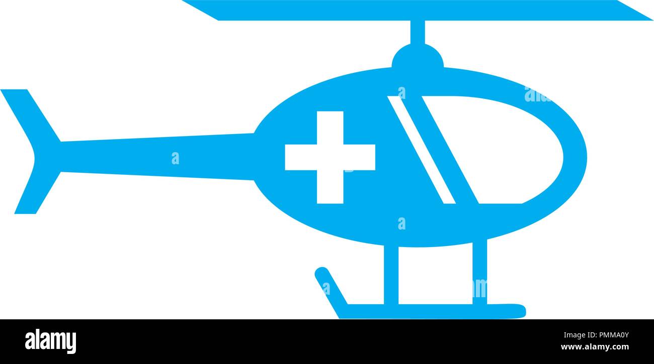 Medizinischer Notfall Hubschrauber Unterstützung Blau Stock Vektor