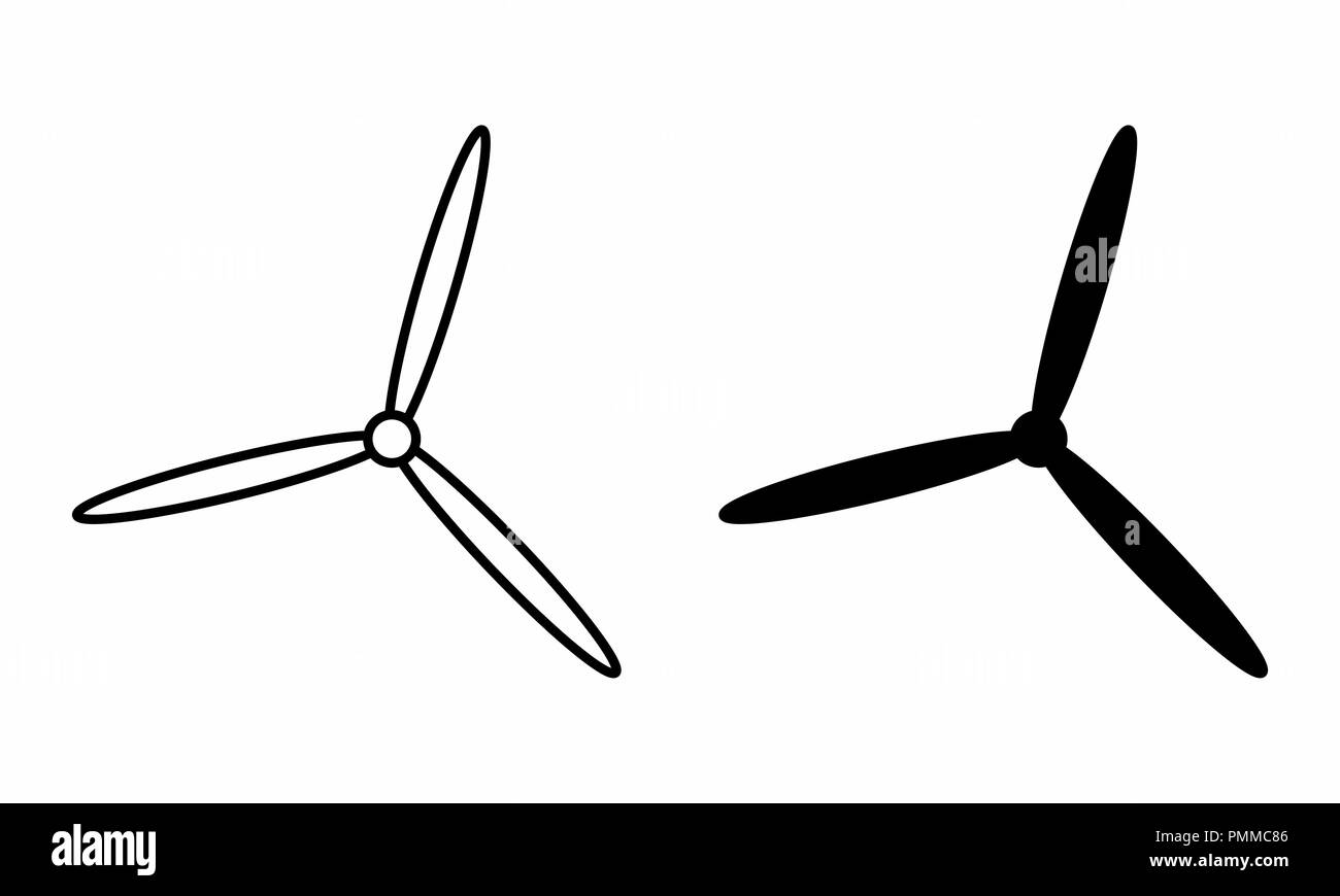 Schwarze und weiße Abbildung des isolierten Propeller Stock Vektor