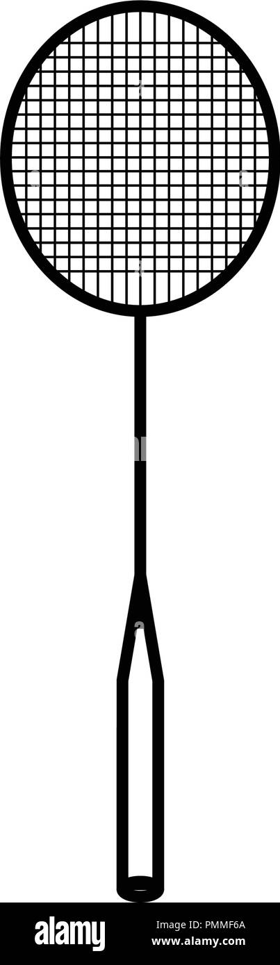 Line Art Badminton Schläger Symbol - Sport Symbol Vektor Stock Vektor