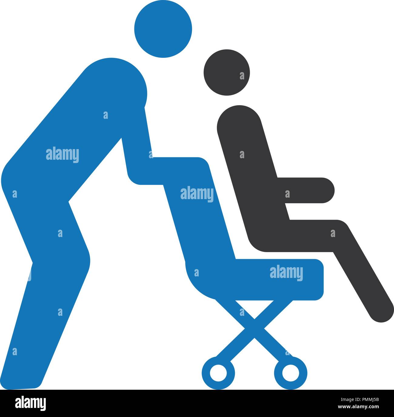 Behinderte Person Symbol Blau Stock Vektor