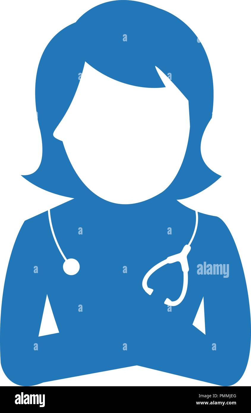 Krankenschwester Symbol Blau Stock Vektor