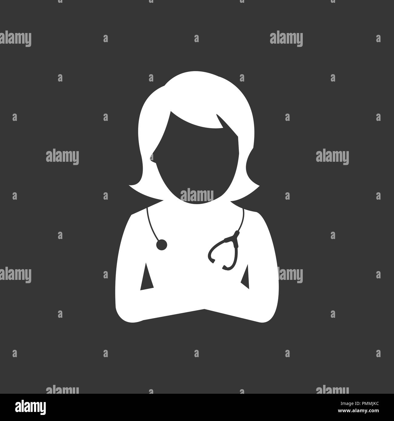 Krankenschwester Symbol weiß Stock Vektor