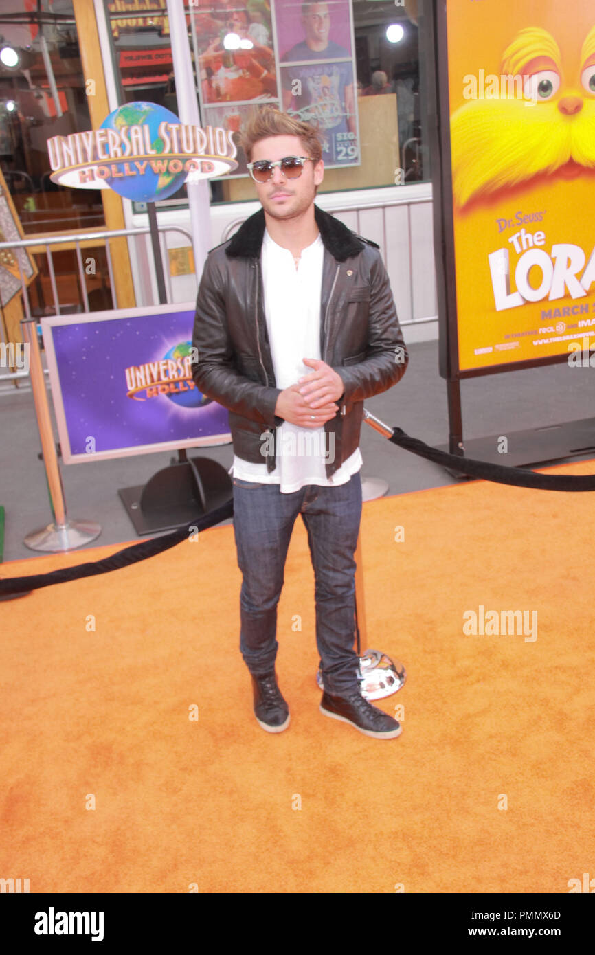 Zac Efron 19.02.2012 "The Lorax" Premiere anlässlich der Universal Studios Hollywood, Universal City, CA Stockfoto