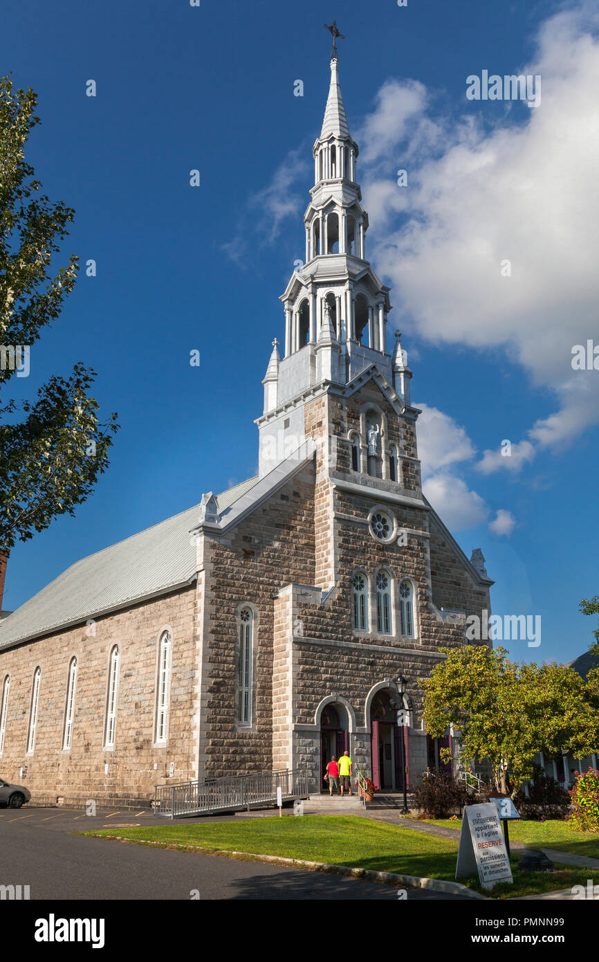 Église de Saint-François-Xavier. Churct auf der Rue Shefford in Bromont Stadt, Eastern Townships in Quebec, Kanada. Stockfoto