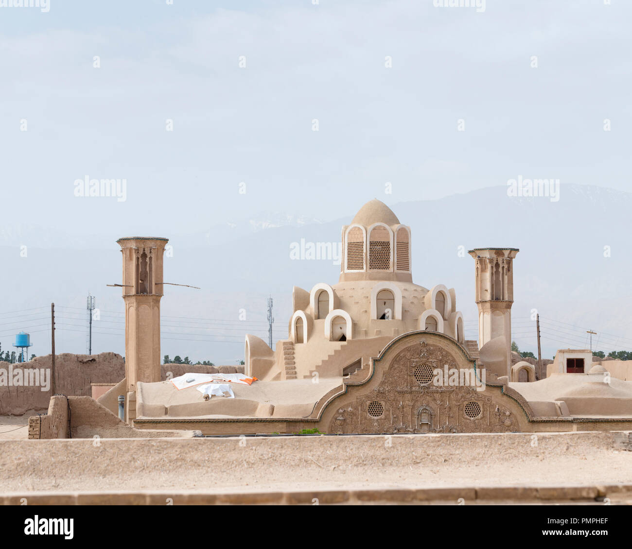 Lüftungstürme an Borujerdi Haus, Kashan, Iran Stockfoto