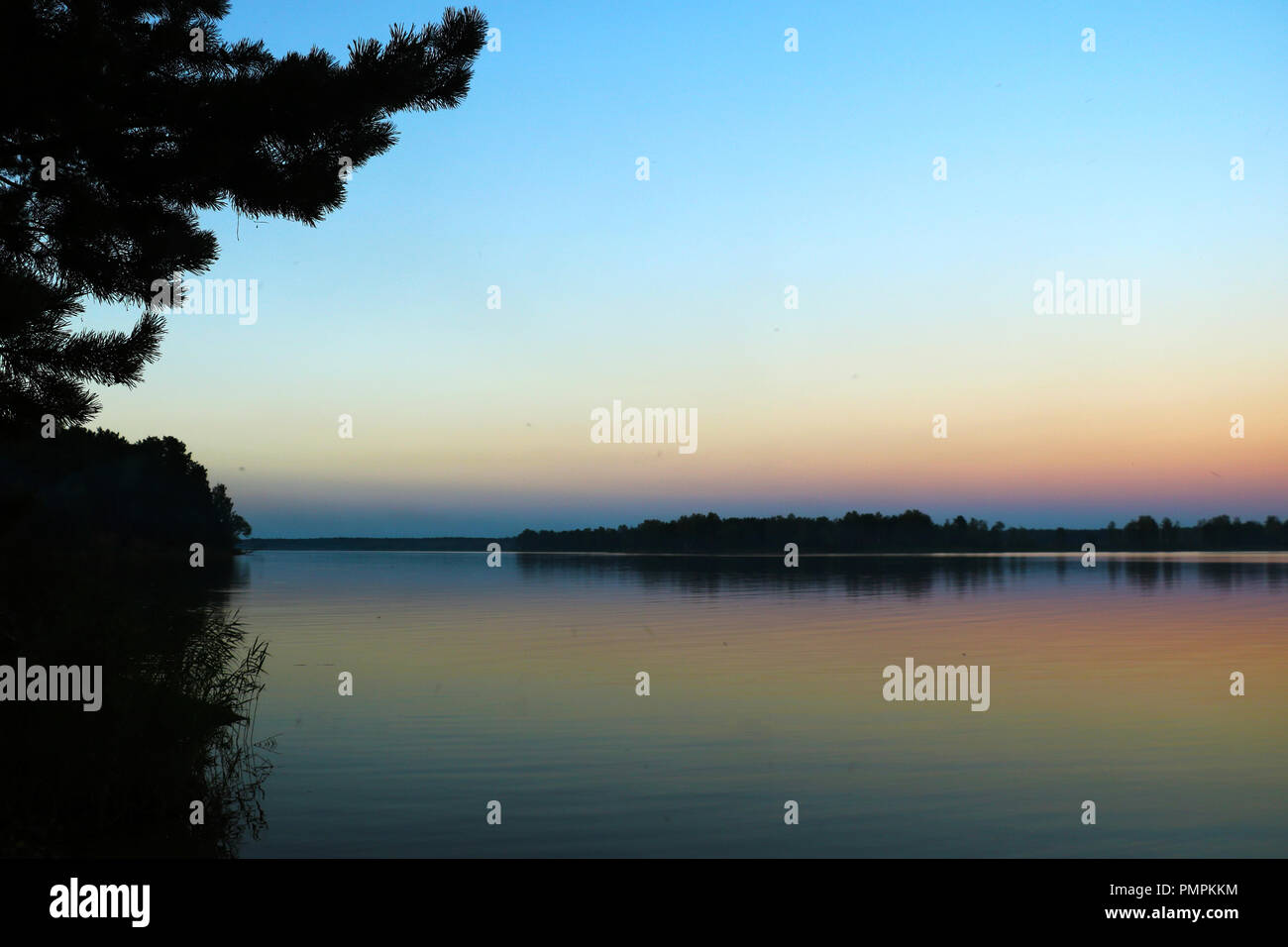 Schönen Sonnenuntergang am See, Sonnenuntergang, Hintergrund Stockfoto