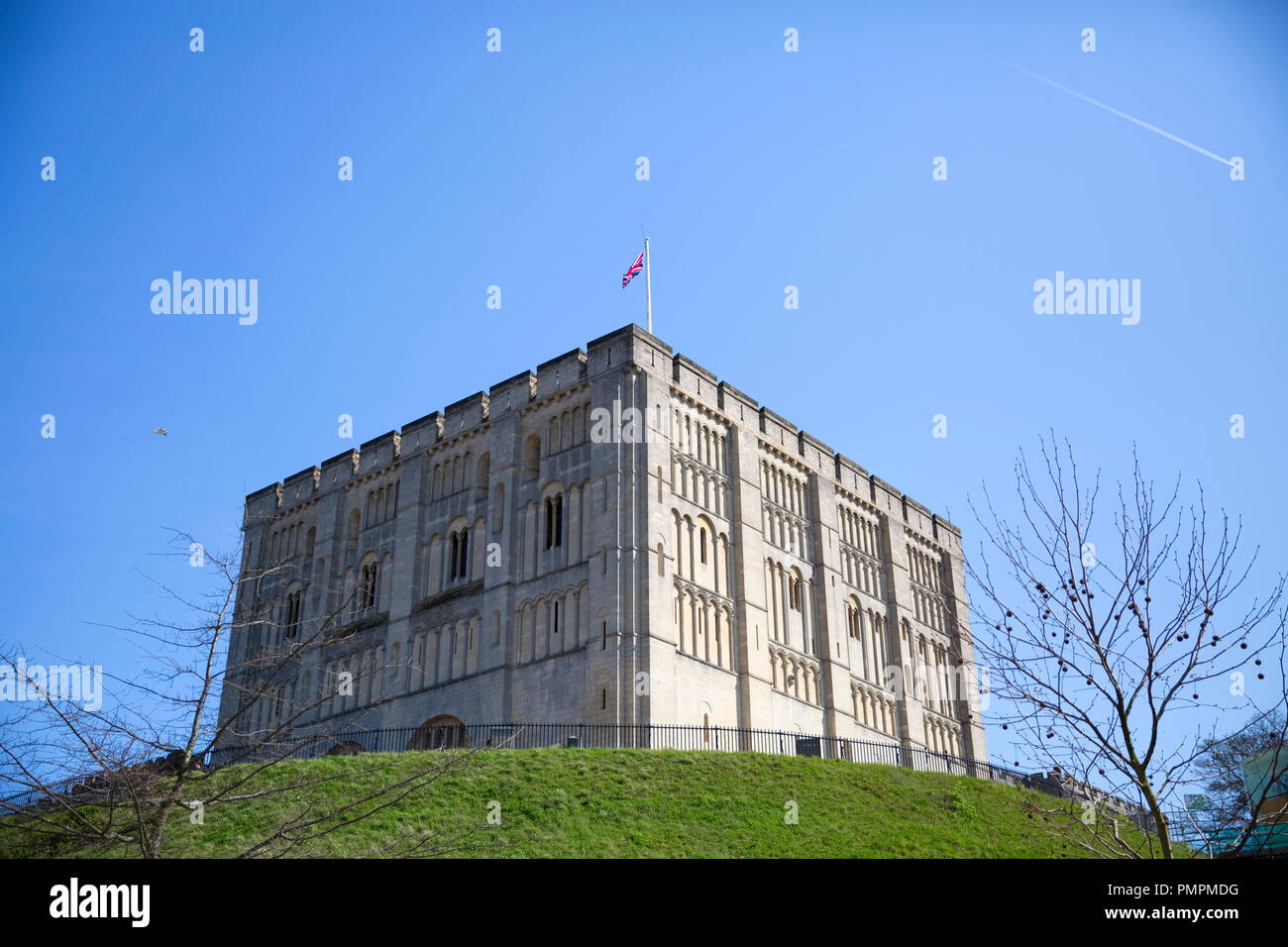 Das Schloss in der East Anglian Stadt Norwich, gegründet nach der normannischen Eroberung beherbergt heute ein Museum und eine Kunstgalerie. Norwich, Norfolk Stockfoto