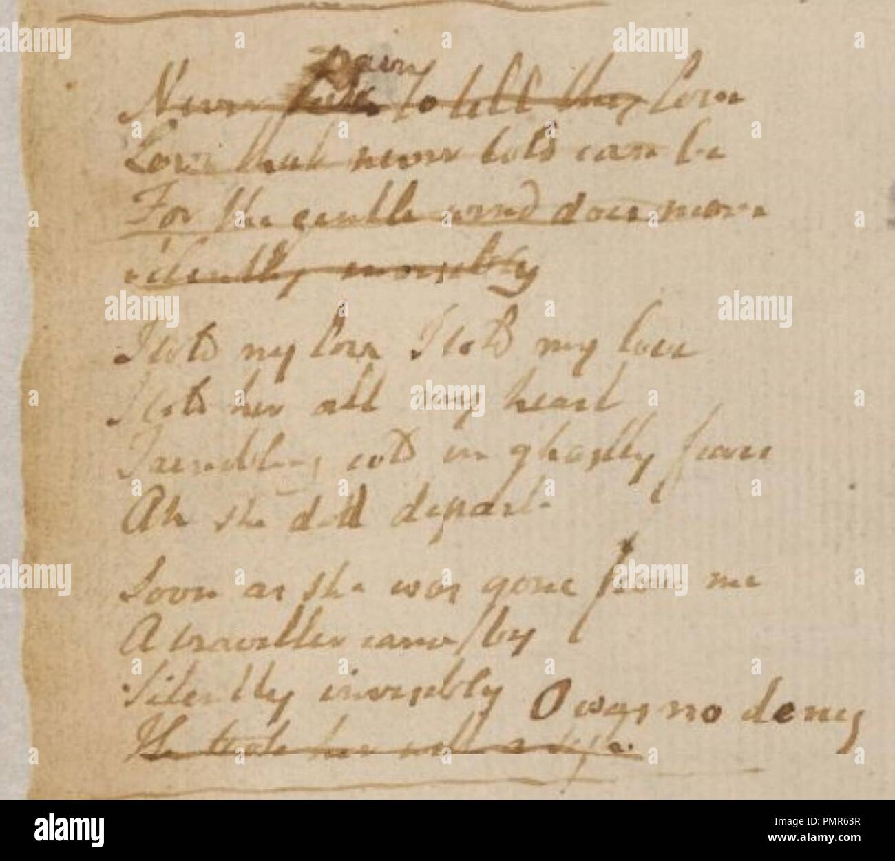 Blake Manuskript - nie Schmerz zu deiner Liebe erzählen. Stockfoto