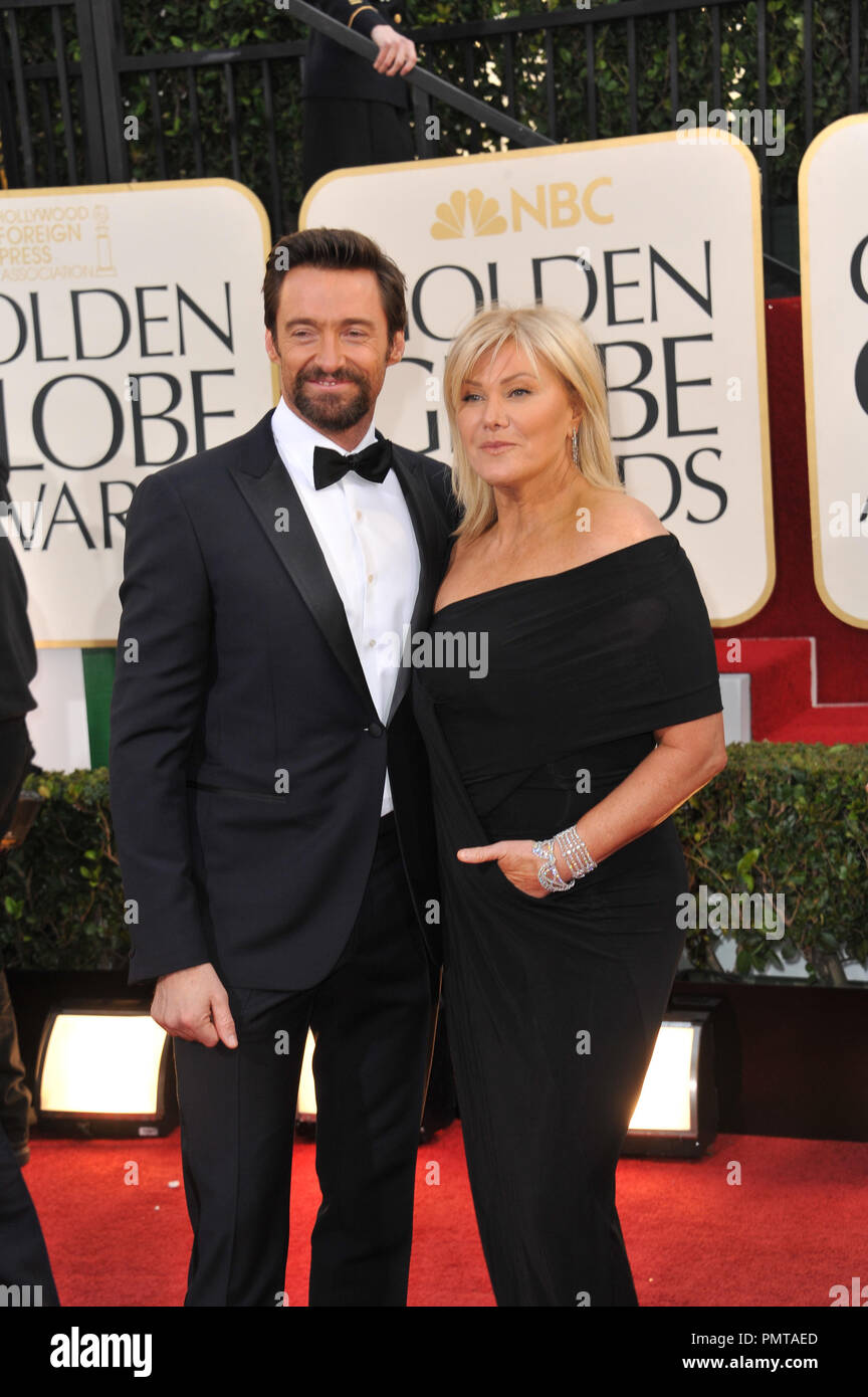 Hugh Jackman & Deborra-Lee Furness am 70. Golden Globe Awards im Beverly Hilton Hotel. Januar 13, 2013 Beverly Hills, CA Foto von GFS/PictureLux Stockfoto